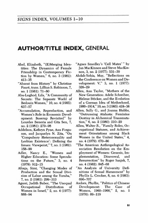 Image of First Index of Signs